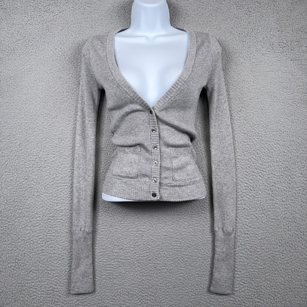 VTG Ruehl 925 Sweater Womens S Gray Y2K Button Cardigan‎ Bella Swan Preppy Rare